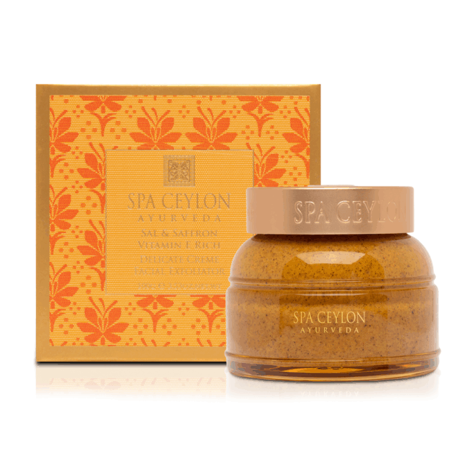 SAL & SAFFRON - veido šveitiklis su vitaminu E skaistumą ir drėgmę praradusiai odai, 100g