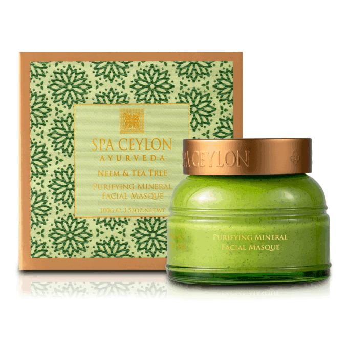 NEEM & TEA TREE - valanti veido kaukė su natūraliu moliu, 100g