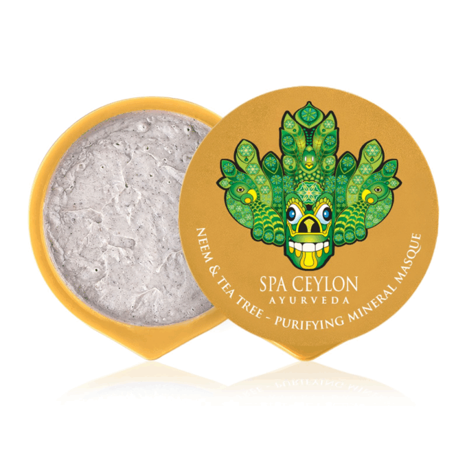 NEEM & TEA TREE - valanti veido kaukė su natūraliu moliu, 15g